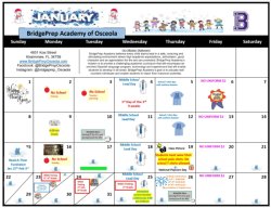 JANUARY ACTIVITY CALENDAR